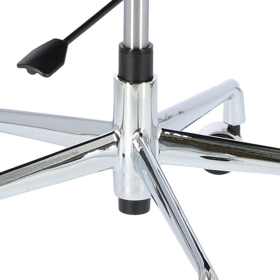 Fotel Biurowy Skóra Naturalna CH2171T Czarna/Chrom