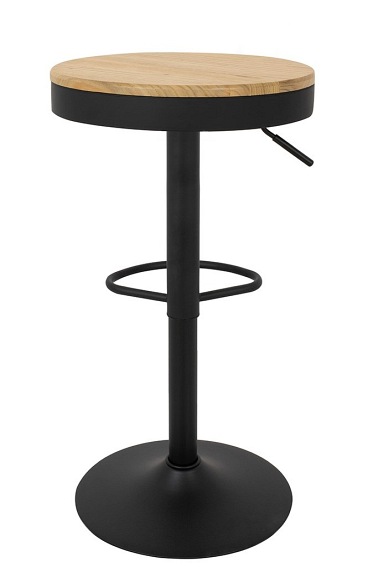 Krzesło Barowe VOLT Czarny/Naturalny