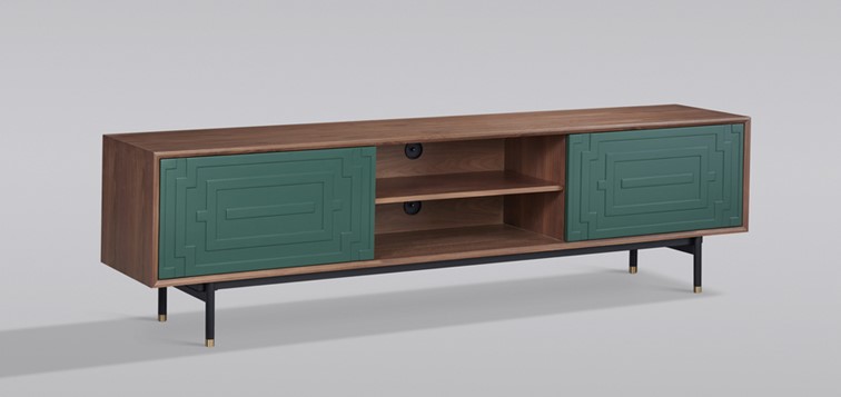 Komoda RTV STILIG ST153 Zielony/Orzech