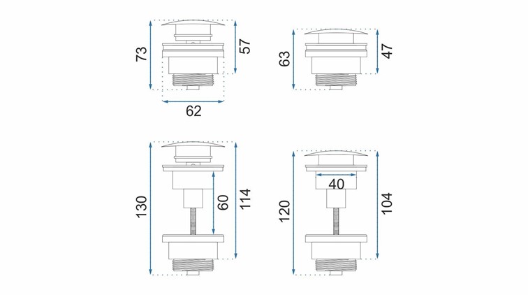 Korek KLIK-KLAK Uniwersalny Złoty Szczotkowany