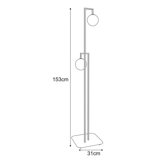 Lampa Podłogowa EMIR K-5769 Bursztynowy/Czarny