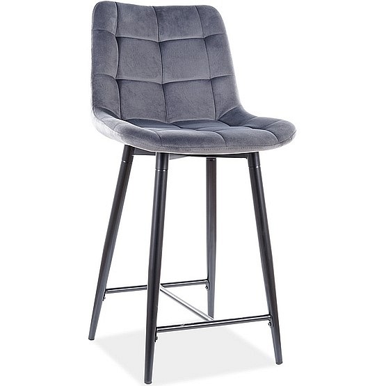 Półhoker CHIC H-2 Velvet 60cm Czarny/Szary Bluvel 14