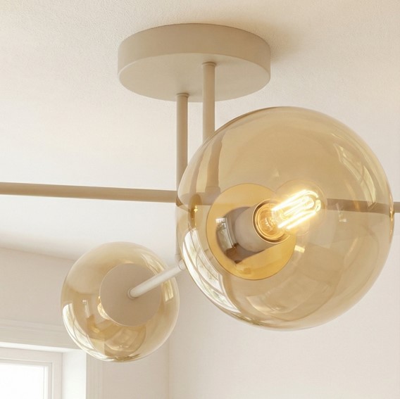 Lampa Sufitowa ROMA 4 Beżowy/Bursztynowy