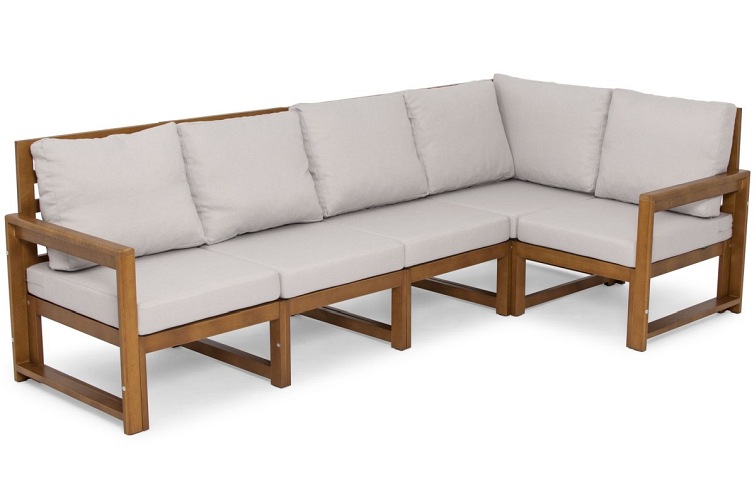 Sofa Ogrodowa Narożna MALTA 5-Osobowa Brązowy/Szary