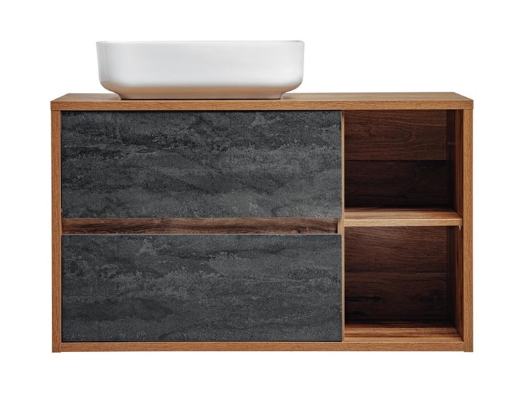 Zestaw HAC B UN. 6289 100cm (Szafka + Umywalka) Beton/Dąb