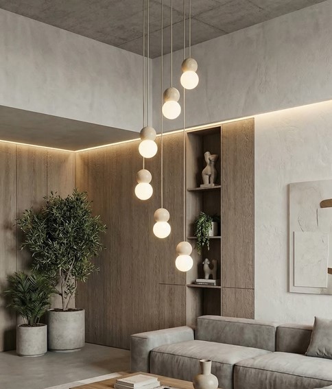 Lampa Wisząca LOOP 6 Beżowy