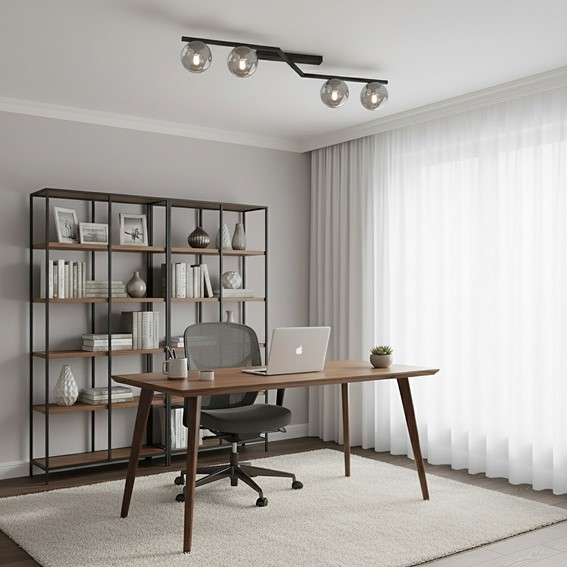 Lampa Sufitowa NATON 4 Czarny/Grafitowy