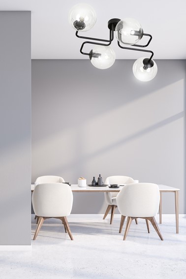 Lampa Sufitowa BRENDI 4 Czarny/Transparentny