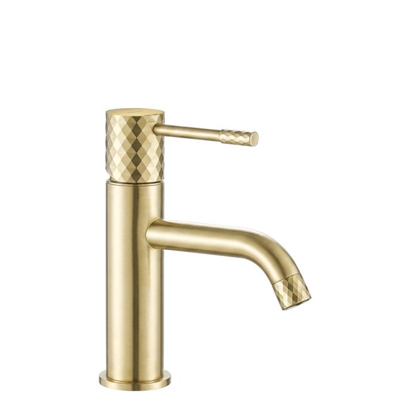 Bateria Umywalkowa Niska LUNGO DIAMOND Złoty Szczotkowany