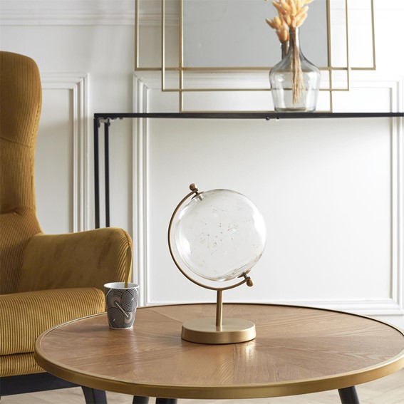 Dekoracja Szklany Globus CONSTELLATIONS Złoty