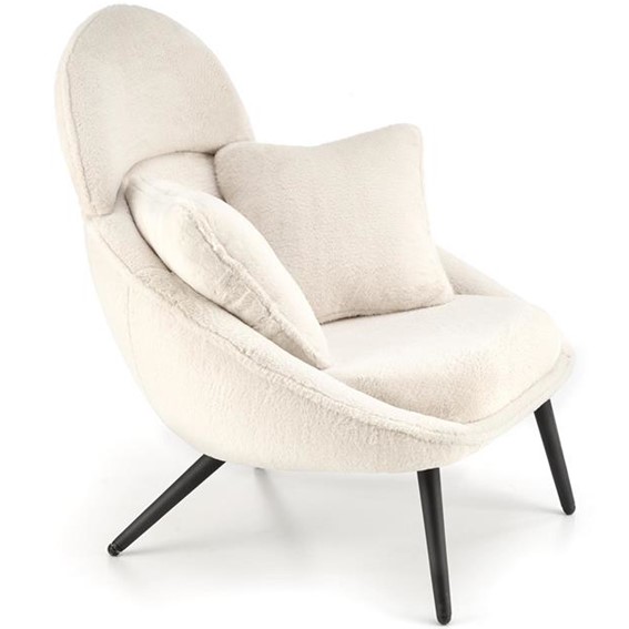 Fotel Wypoczynkowy MERRY Czarny/Kremowy