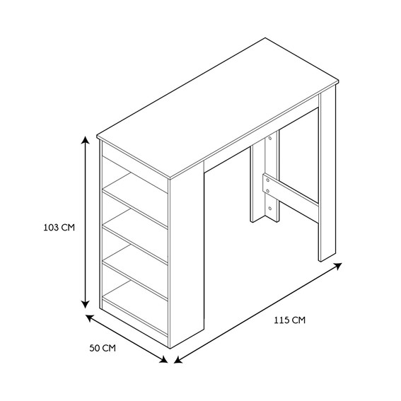 Stół Barowy BLOX Naturalny