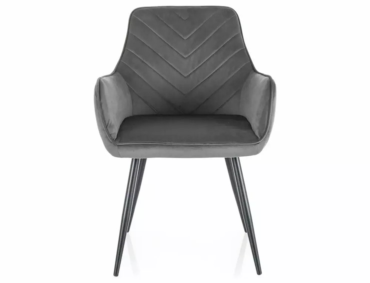 Krzesło FIG VELVET Szary/Czarny Mat