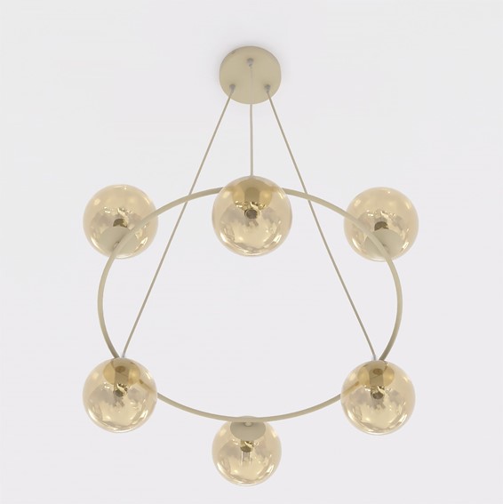 Lampa Wisząca AZURA 6 Beżowy/Bursztynowy