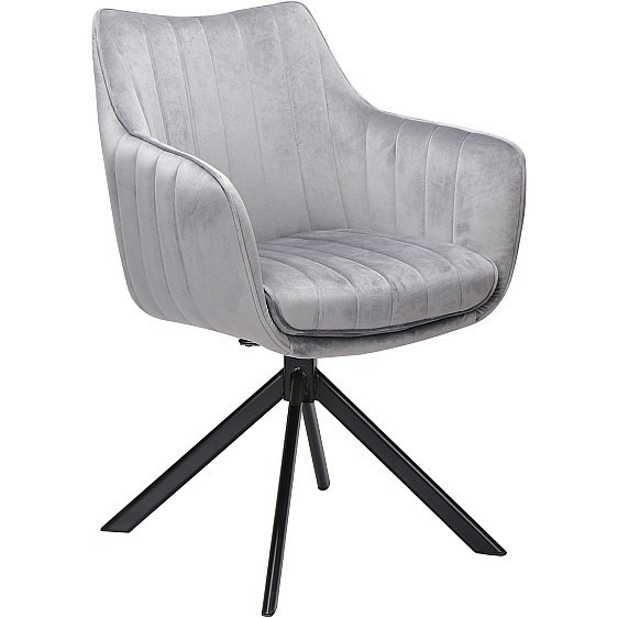 Zestaw 6x Krzesło AZALIA Velvet Czarny/Szary Bluvel 14