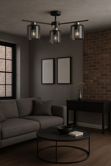 Lampa Sufitowa LUNA K-5526 Czarny/Grafitowy/Srebrny