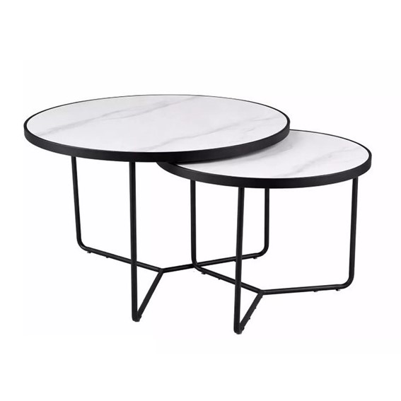 Zestaw Ław ITALIA Biały Mat/Czarny Mat