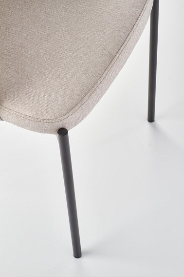 Zestaw 4x Krzesło K373 Czarny/Beżowy