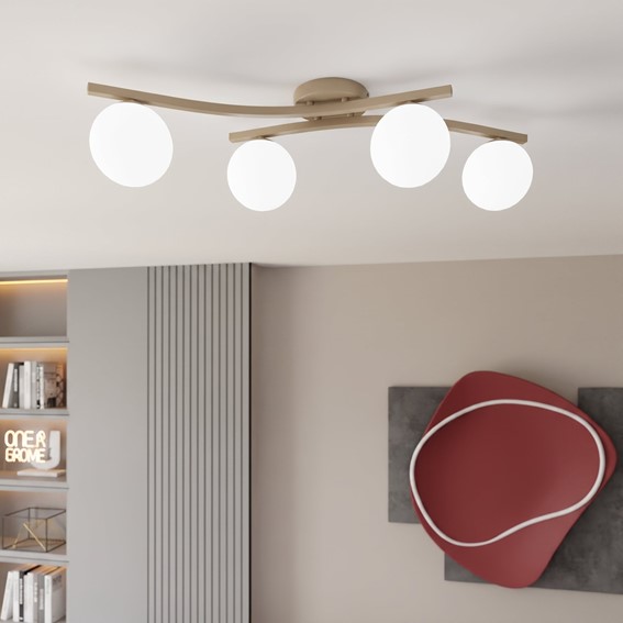 Lampa Sufitowa OPUS 4 Beżowy/Opal