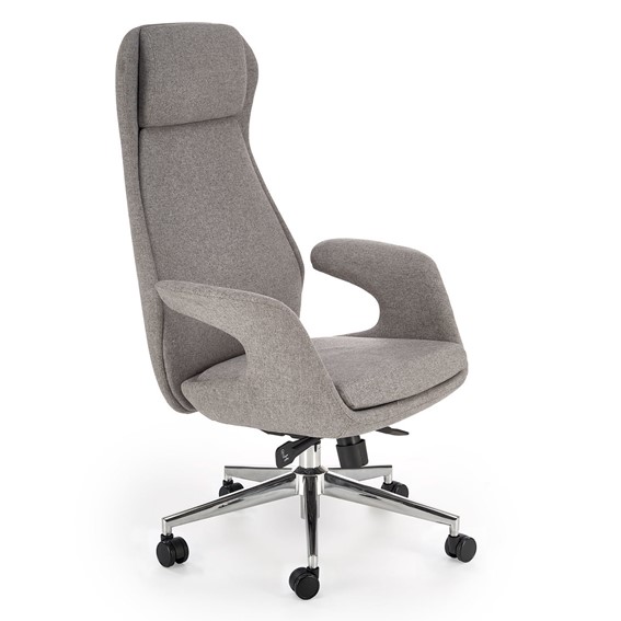 Fotel Gabinetowy KEVIN Popielaty/Srebrny