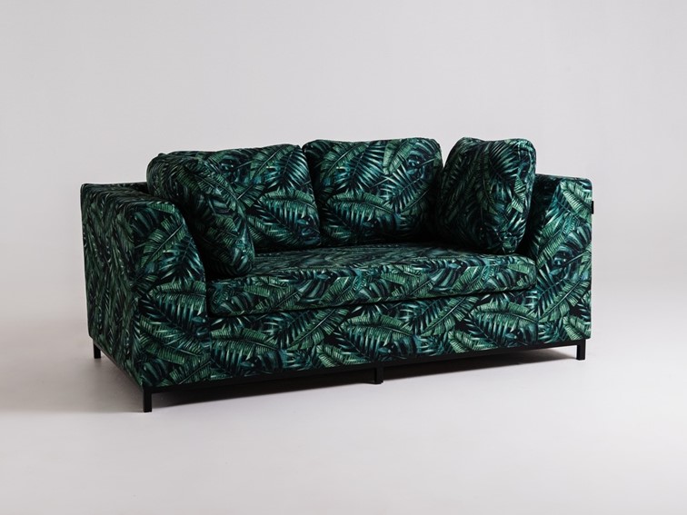 Sofa AMBIENT 2 Os. Tropical Vibes/Czarny