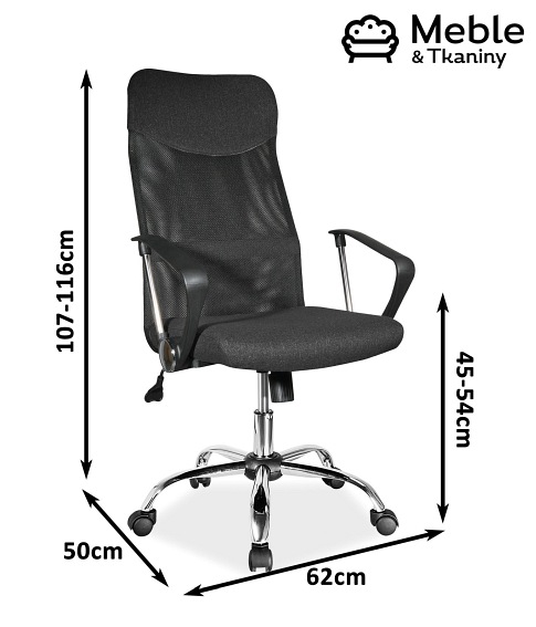 Fotel Obrotowy Q-025 Materiał Czarny