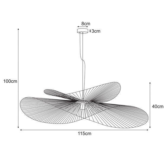 Lampa Wisząca KAPELUSZ KP-28 Czarny