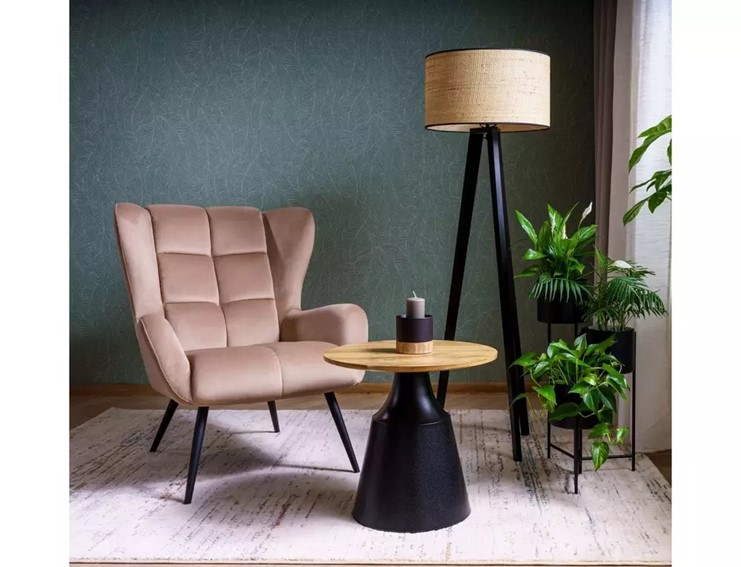 Ława ITAKA fi70 Dąb Artisan/Czarny Mat