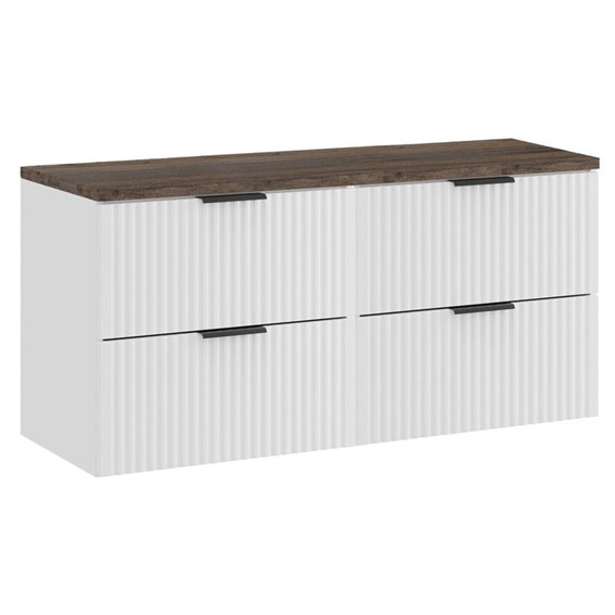 Zestaw Meblowy 120cm Biały Mat/Dąb Santa Fe Vintage