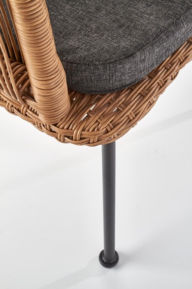 Krzesło Ogrodowe K400 Czarny/Naturalny/Popielaty