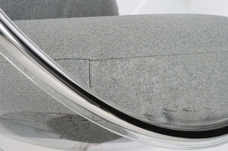 Fotel wiszący BUBBLE Srebrny/Transparentny