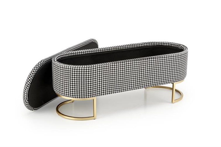 Ławka z Funkcją Pojemnika HARMONY Złoty/Czarny/Biały