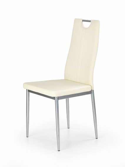 Krzesło K202 Aluminium/Kremowy Ekoskóra