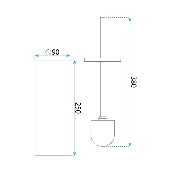 Szczotka do WC B106 Złoty
