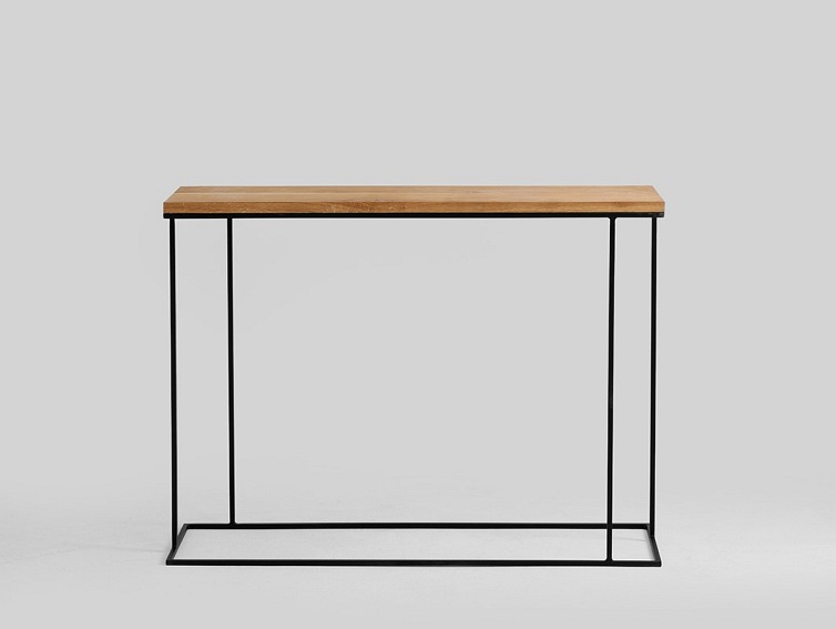 Konsola WALT SOLID WOOD 100x30 Dąb/Czarny