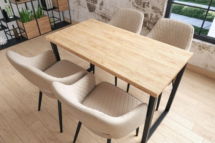 Stół ST(B)-FX 67x128 V60 Dąb Złoty Craft/Czarny