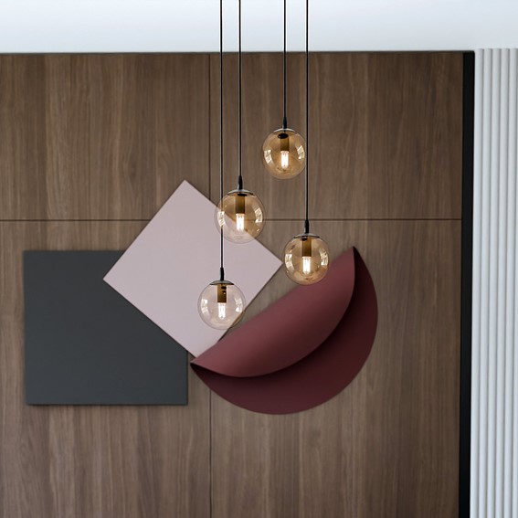 Lampa Wisząca COSMO 4 PREMIUM Czarny/Miodowy