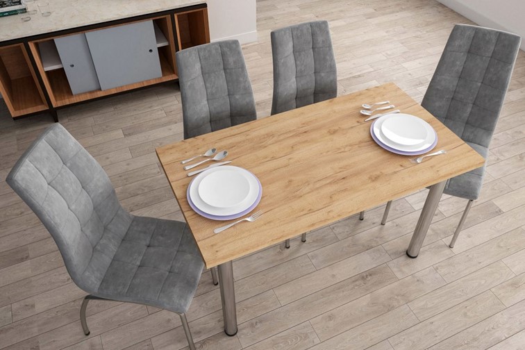 Stół ST(B)-FX 67x128 I Dąb Złoty Craft/Chrom