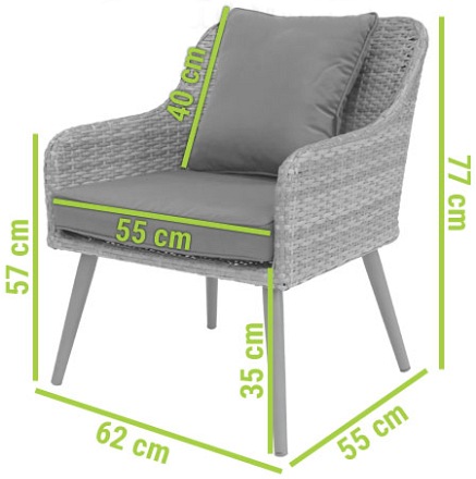 Zestaw Ogrodowy Mokka 4-Osobowy Szary