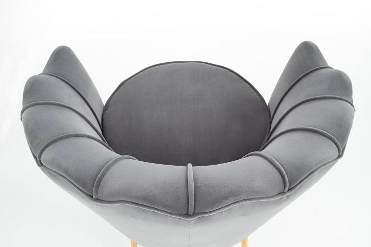 Fotel Wypoczynkowy AMORINITO Złoty/Popielaty