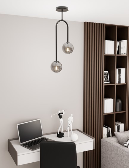 Lampa Wisząca ATRIA 2 Czarny/Grafitowy