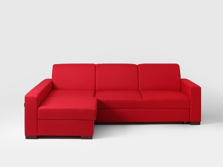 Narożnik Rozkładany Lozier L 231x164 Krwista Czerwień/Orzech