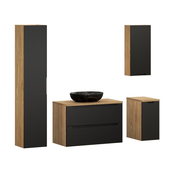 Zestaw Meblowy MONA 90cm Dąb Olejowany/Czarny Mat