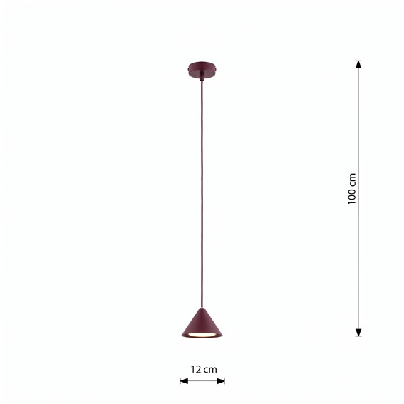 Lampa Wisząca ELIT 1 Burgundowy