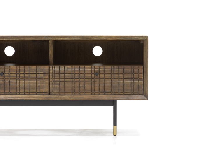 Komoda RTV MAZE L01-160 45x160x55 Czarny/Brązowy