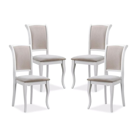 Zestaw 4x Krzesło MN-SC Biały/Beżowy Wzór Tap.132