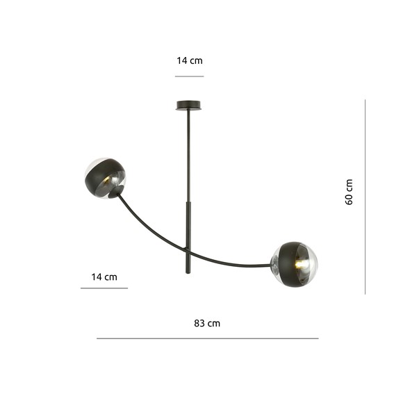 Lampa Wisząca HUNTER 2 STRIPE Czarny