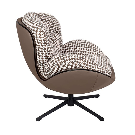 Fotel Obrotowy HIPPO Brązowa Pepitka