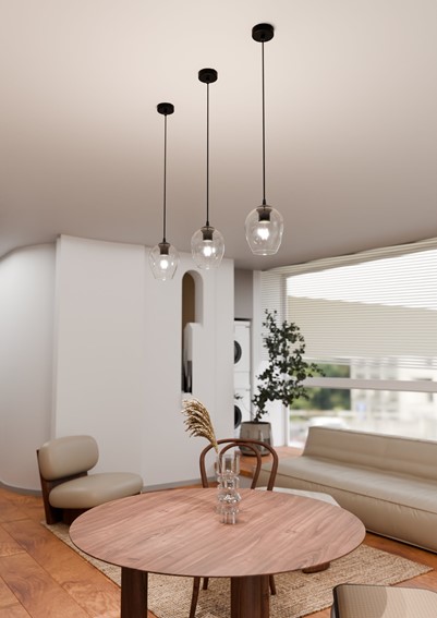 Lampa Wisząca ISTAR 1 Czarny/Transparentny