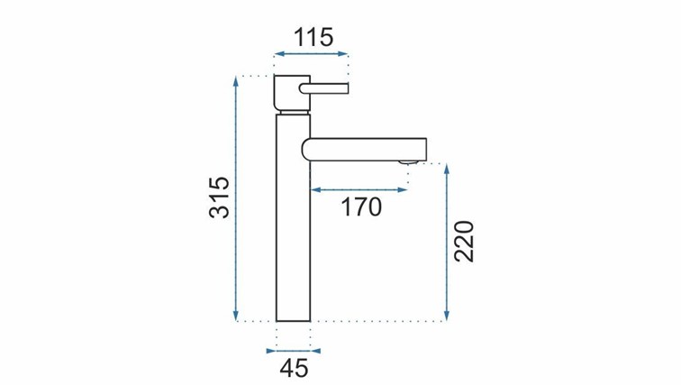 Bateria Umywalkowa Wysoka TESS Złoty Szczotkowany